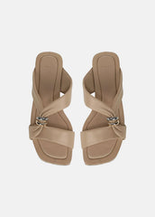 Vilma Leather Slide Sandal in Sandals - WARM ALMOND | VINCE Women
