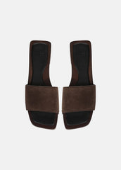 Barbara Leather Slide Sandal in Sandals - DARK MOCHA | VINCE Women