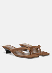 San Juan Suede Heeled Thong Sandal in Sandals - ELMWOOD | VINCE Women