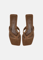 San Juan Suede Heeled Thong Sandal in Sandals - ELMWOOD | VINCE Women
