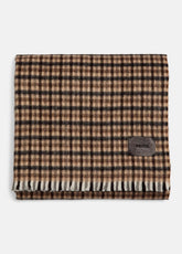 Gingham Wool-Cashmere Oversized Wrap in Scarves & Hats - BLACK/GRAPE | VINCE Women