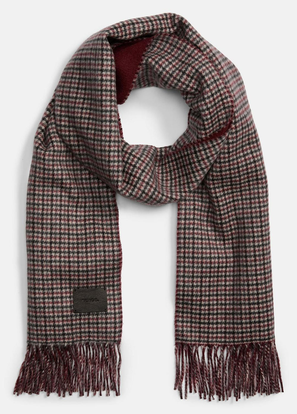 Micro-Houndstooth Cashmere Scarf in Scarves & Hats - BORDEAUX | VINCE Women