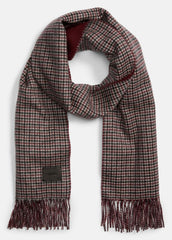 Micro-Houndstooth Cashmere Scarf in Scarves & Hats - BORDEAUX | VINCE Women