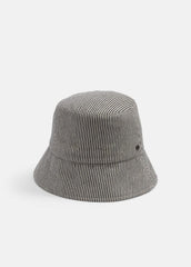 Stripe Cotton Canvas Bucket Hat in Scarves & Hats - NAVY | VINCE Women