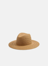 Herringbone-Weave Straw Panama Hat in Scarves & Hats - CAMEL | VINCE Women