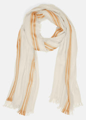 Border-Stripe Cashmere-Silk Satin Twill Scarf in Scarves & Hats - SANDBAR | VINCE Women