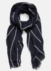 Cotton Gauze Awning Stripe Scarf in Scarves & Hats - COASTAL BLUE/OPTIC WHITE | VINCE Women