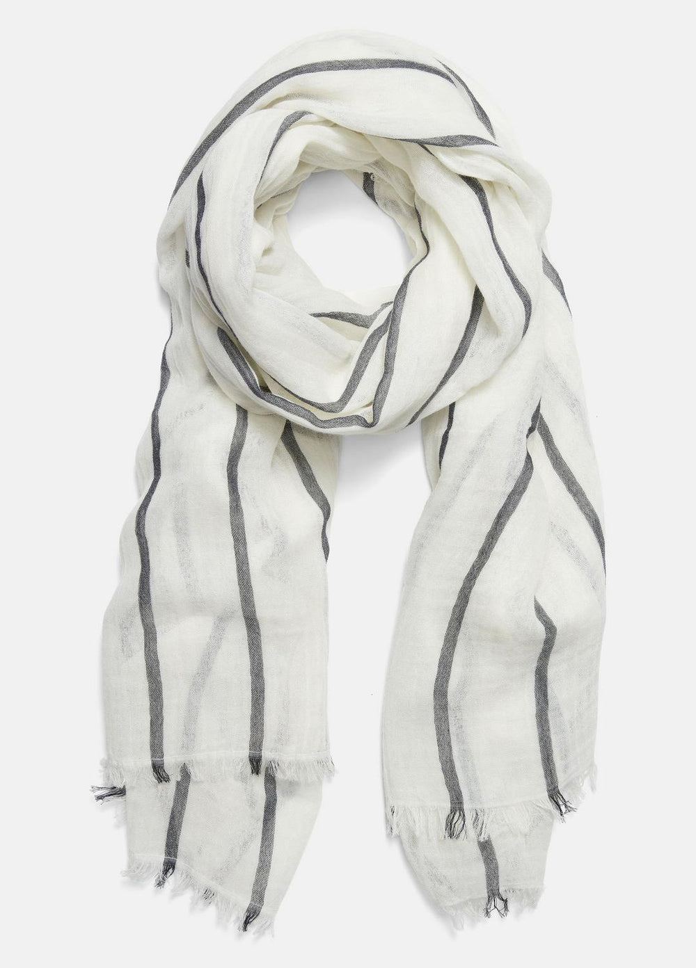Cotton Gauze Awning Stripe Scarf in Scarves & Hats - PAPYRUS/COASTAL BLUE | VINCE Women