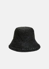 Straw Bucket Hat in Scarves & Hats - BLACK | VINCE Women