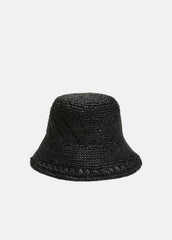 Straw Bucket Hat in Scarves & Hats - BLACK | VINCE Women