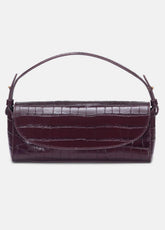 Sabrina Croc-Embossed Leather Mini Top-Handle Bag in Handbags - BORDEAUX | VINCE Women