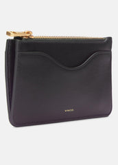 Leather Zip-Top Card Case in Handbags - CACAO | VINCE Women