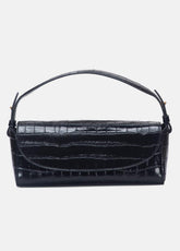 Sabrina Croc-Embossed Leather Mini Top-Handle Bag in Handbags - BLACK | VINCE Women