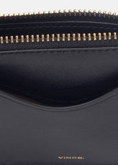 Leather Zip-Top Card Case in Handbags - BLACK | VINCE Women