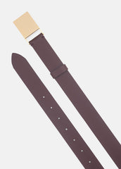 Women's 30mm Plaque Leather Belt in Belts - FIG | VINCE Women