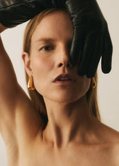 Cashmere-Lined Medium Leather Glove in Gloves - BLACK | VINCE Women