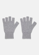 Plush Cashmere Rib-Knit Fingerless Glove in Gloves - GREY | VINCE Women