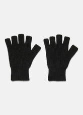 Plush Cashmere Rib-Knit Fingerless Glove in Gloves - BLACK | VINCE Women