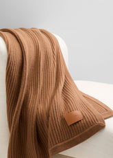 Wool and Cashmere Cardigan-Stitch Throw in Pillows & Blankets - MINK | VINCE Women
