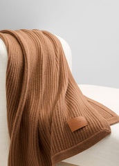 Wool and Cashmere Cardigan-Stitch Throw in Pillows & Blankets - MINK | VINCE Women
