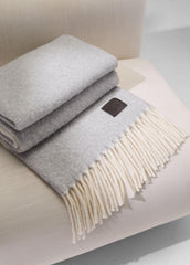 Brushed Alpaca-Blend Throw in Pillows & Blankets - MEDIUM HEATHER GREY | VINCE Women