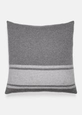 Cashmere Jersey Stripe Pillow in Pillows & Blankets - MEDIUM HEATHER GREY | VINCE Women