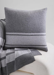 Cashmere Jersey Stripe Pillow in Pillows & Blankets - MEDIUM HEATHER GREY | VINCE Women