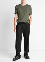 Featherweight Merino Wool-Cashmere Short-Sleeve Sweater in Short Sleeve - SYCAMORE | VINCE Men