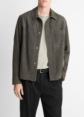 Nubuck Leather Trucker Jacket in Leather Jackets - SYCAMORE | VINCE Men