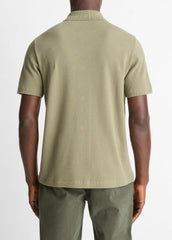 Jacquard-Knit Cotton Short-Sleeve Button-Front Shirt in Short Sleeve - SAGE/SYCAMORE | VINCE Men