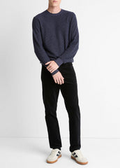 Geo-Jacquard Wool-Blend Crew Neck Sweater in Crew Neck - HYACINTH/COASTAL BLUE | VINCE Men
