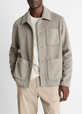 Double-Knit Chore Jacket in Jackets - DARK DUNE/LIGHT DUNE | VINCE Men