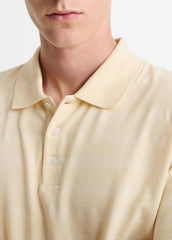 Jacquard-Stripe Cotton Long-Sleeve Polo Shirt in Long Sleeve - MEADOWLARK | VINCE Men