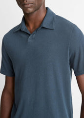 Cotton Johnny-Collar Polo Shirt in Henleys & Polos - CLEAR LAKE | VINCE Men