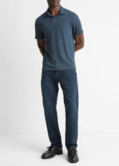 Cotton Johnny-Collar Polo Shirt in Henleys & Polos - CLEAR LAKE | VINCE Men
