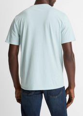 Pima Cotton Crew Neck T-Shirt in Short Sleeve - DARK CASCADE | VINCE Men