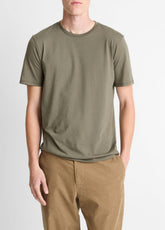 Pima Cotton Crew Neck T-Shirt in Short Sleeve - SYCAMORE | VINCE Men