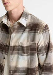 Missoula Plaid Button-Front Shirt in Long Sleeve - WHITECAP COMBO | VINCE Men