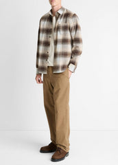 Missoula Plaid Button-Front Shirt in Long Sleeve - WHITECAP COMBO | VINCE Men