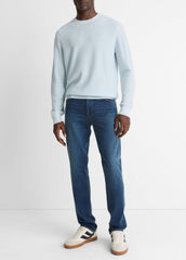 Geo-Jacquard Wool-Blend Crew Neck Sweater in Crew Neck - WHITECAP/CLASSIC CREAM | VINCE Men