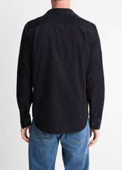 Italian Cotton Corduroy Button-Front Shirt in Long Sleeve - COASTAL BLUE | VINCE Men