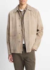 Suede Shirt Jacket in Shirt Jackets - PUTTY | VINCE Men