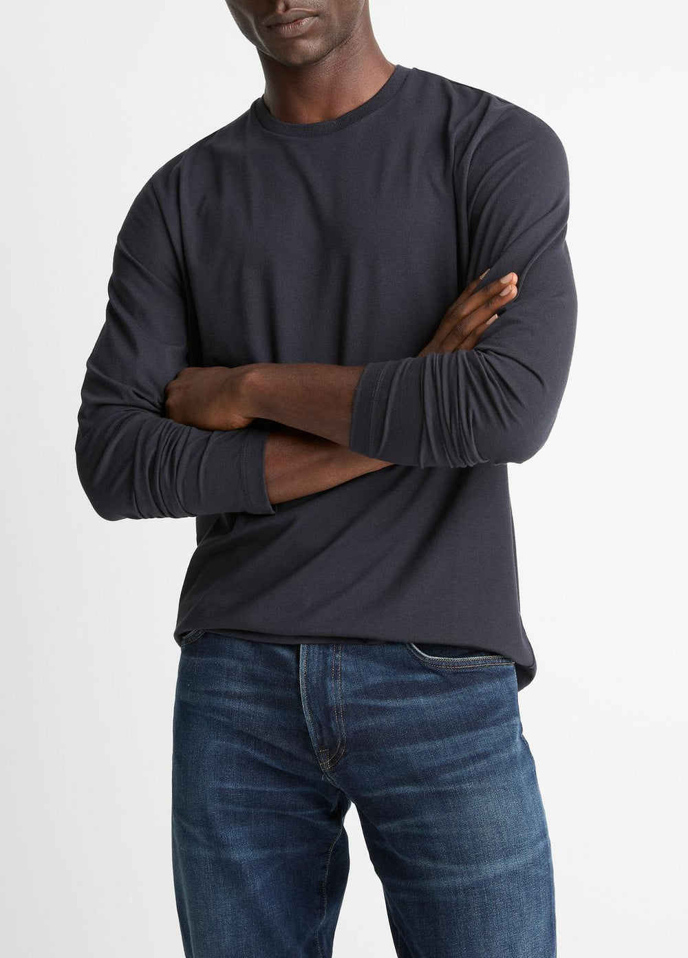 Triblend Jersey Long-Sleeve T-Shirt in Long Sleeve - COASTAL BLUE | VINCE Men