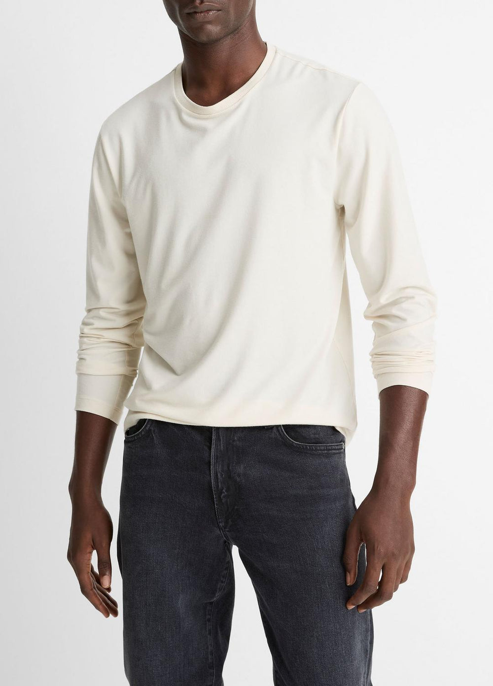 Triblend Jersey Long-Sleeve T-Shirt in Long Sleeve - BONE | VINCE Men