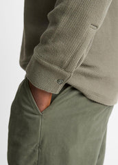 Basket-Weave Cotton Long-Sleeve Polo Shirt in Henleys & Polos - SYCAMORE | VINCE Men