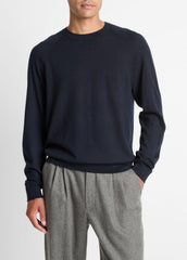 Featherweight Wool-Cashmere Crew Neck Sweater in Crew Neck - COASTAL BLUE | VINCE Men