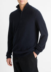 Plush Cashmere Quarter-Zip Sweater in Quarter Zip - COASTAL BLUE | VINCE Men