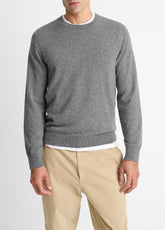 Cashmere Crew Neck Sweater in Crew Neck - MEDIUM HEATHER GREY | VINCE Men