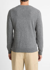 Cashmere Crew Neck Sweater in Crew Neck - MEDIUM HEATHER GREY | VINCE Men