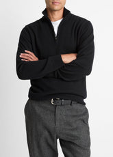 Cashmere Quarter-Zip Sweater in Quarter Zip - BLACK | VINCE Men